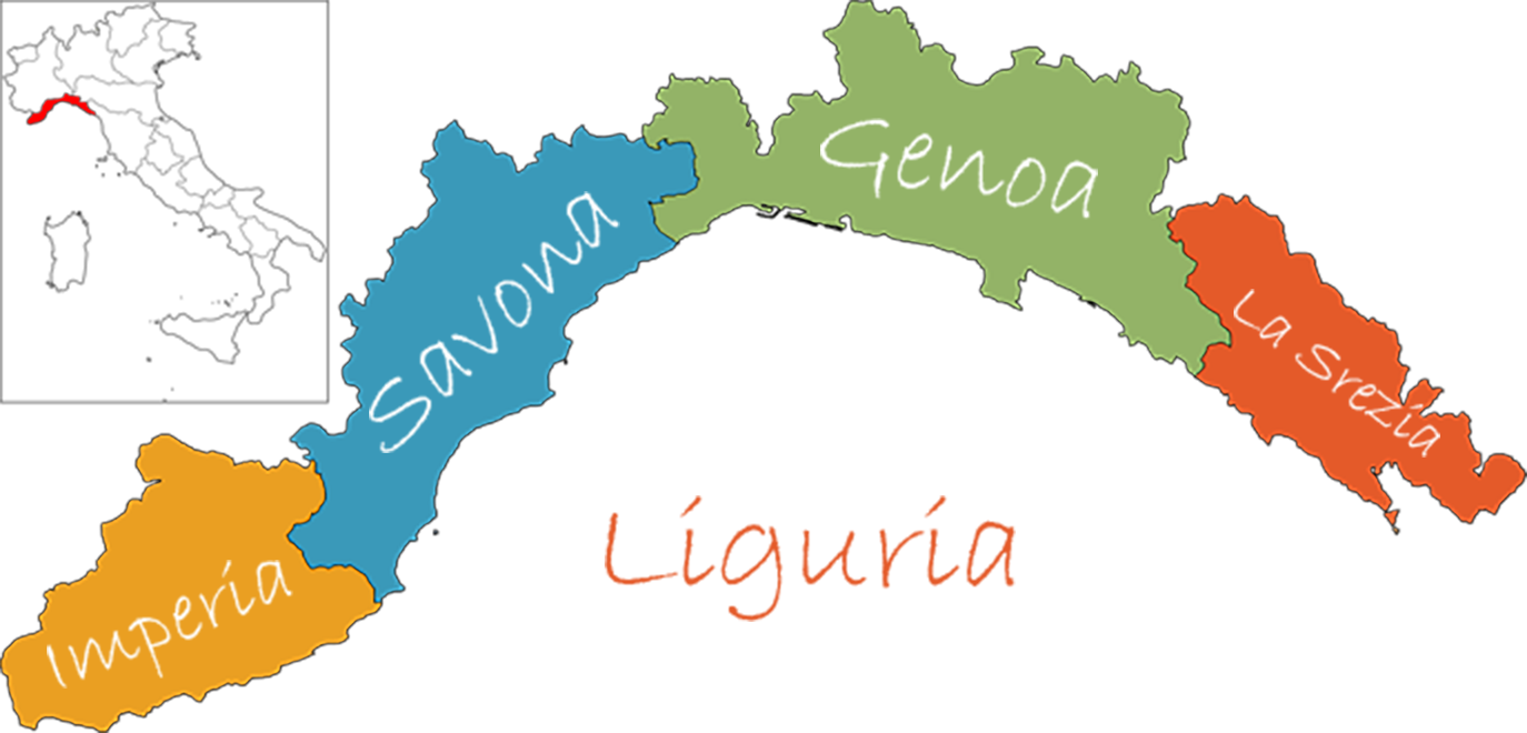 Map of Liguria